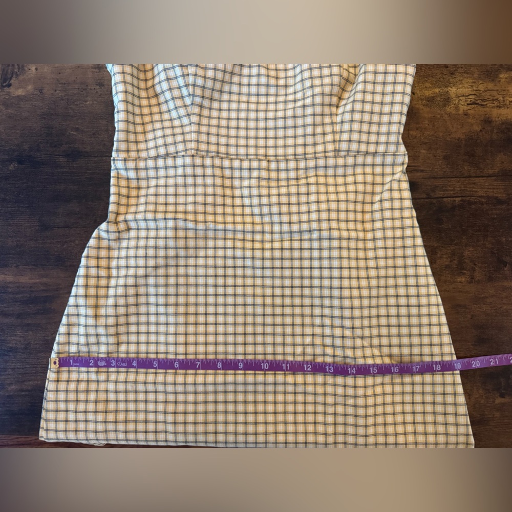 Hollister Yellow Black Y2K Plaid Mini Dress Medium - Picture 14 of 15